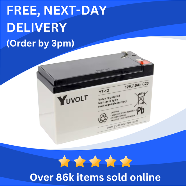 Fiamm fg20721, fg20722 replacement battery 12v7ah from yuasa yucel