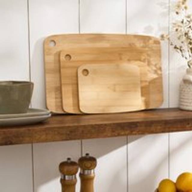 OHS Wooden Chopping Boards, Natural - 3 Pack