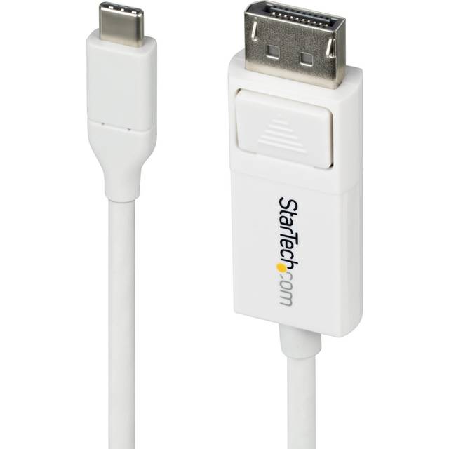StarTech.com 6ft (2m) USB-C to DisplayPort 1.2 Cable, Bidirectional, 4K 60Hz, White Video Adapter Cord for Apple MacBook Pro / Air M1 M2 M3 M4, Mac Mini / Studio, Thunderbolt Compatible