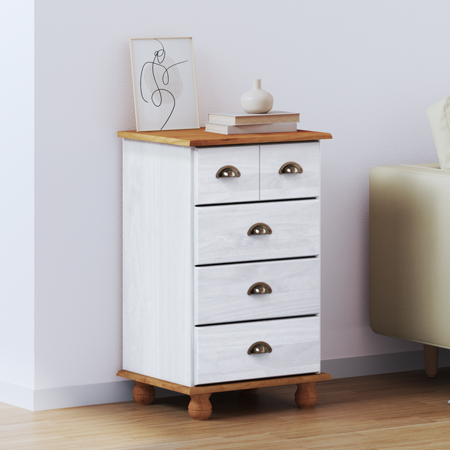 Kommode 'ASKIM'Vit 45.8x40x79 cm Solid trä