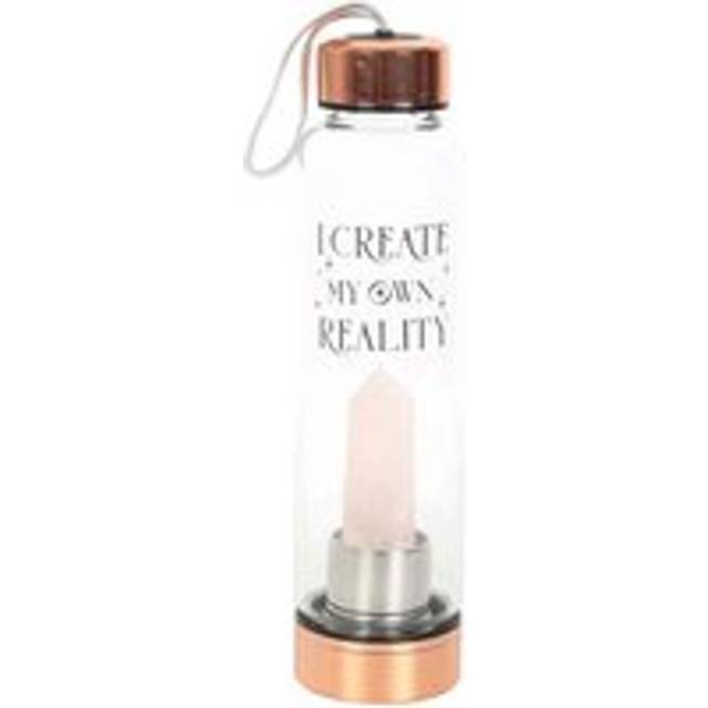 Something Different Rose Quartz Create My Own Reality Glass Water Bottle, Pink