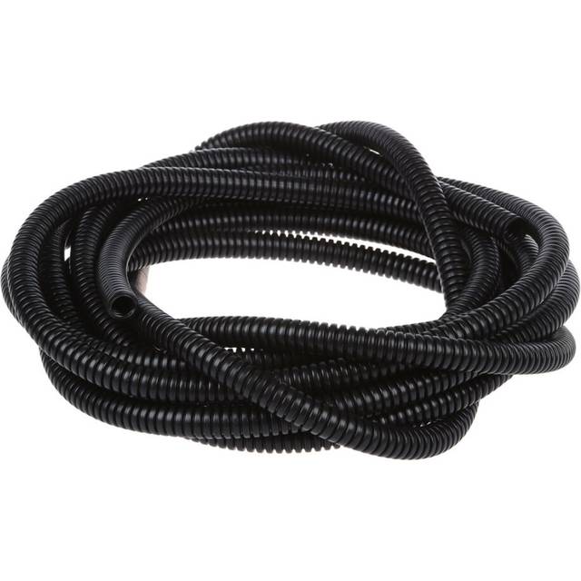 Sourcingmap 5 M 7 x 10 mm Plastic Flexible Corrugated Conduit Tube for Garden,Office Black