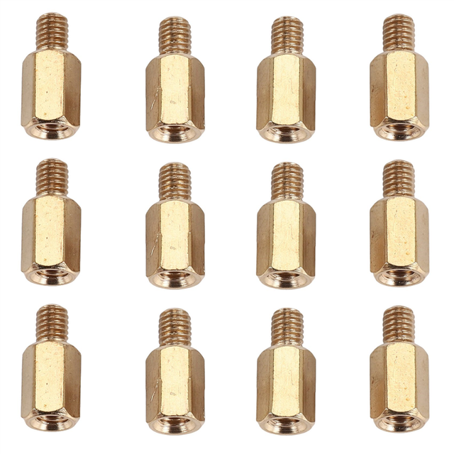 50 Pcs PC PCB Motherboard Brass Standoff Hexagonal Spacer M3 7+4mm