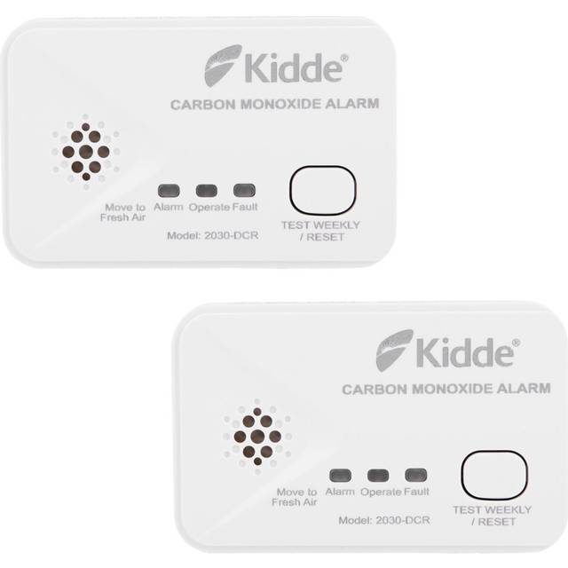 2 Pack Kidde 2030-DCR Compact 10 Year Life Carbon Monoxide Alarm with AA batteries