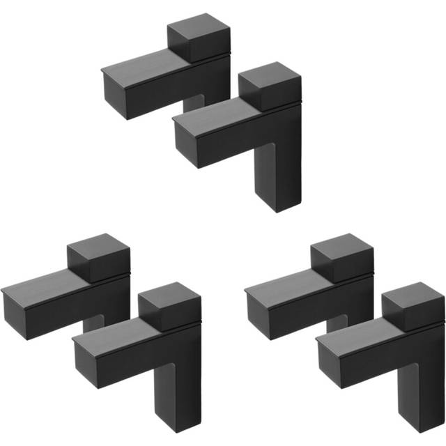 6 Pcs Adjustable Wood/Glass Shelf Bracket Wall Mount Heavy Duty Floating Brackets for 3-28mm Thick Shelves,Black