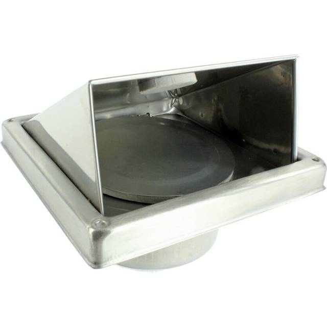 "Stainless Steel External Wall Air Vent Non Return Flap Outlet (5"" / 125mm)"