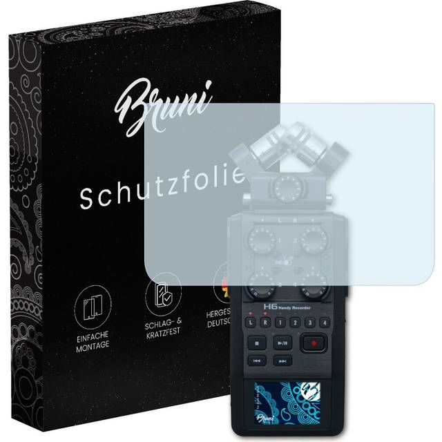 Bruni 2x Protective Film For Zoom H6 Black Screen Protector Screen Protection