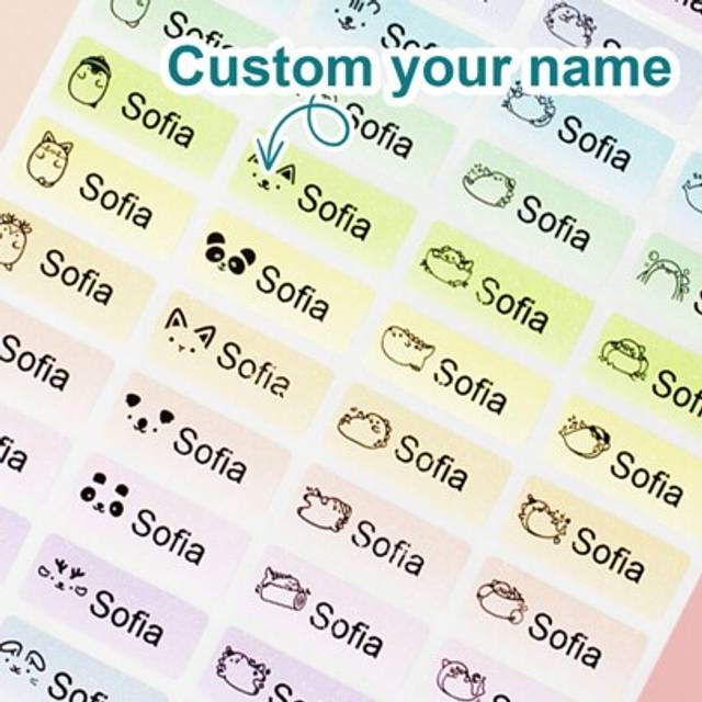 SHEIN Custom Waterproof Stickers Personalized Name Labels Stickers For Kids, Back To School Supplies For Kids, Custom Name Tag Stickers , Daycare Labels, Cu