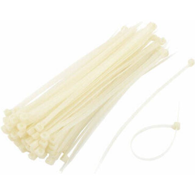 100pcs 198 x 5mm plastic self locking reusable cable zip ties fastener beige