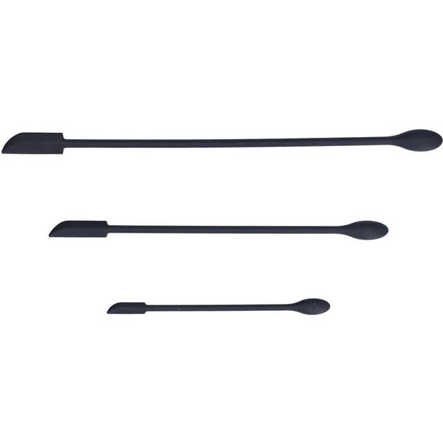 3pcs Spatula Food Grade Silicone Double Head Fruit Jam Cream Makeup Spatula for KitchenBlack