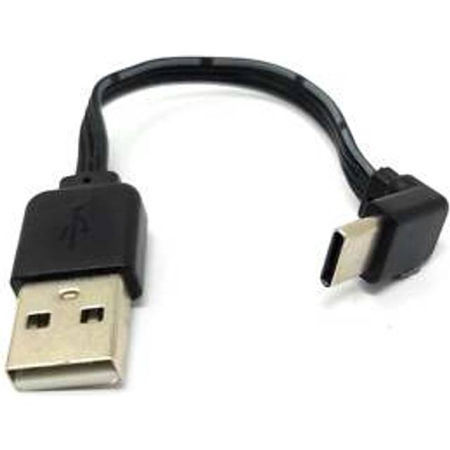Usb 3.1 Cable 13 Cm Type C Plug To 2.0 Type A Plug Angle Flat Black