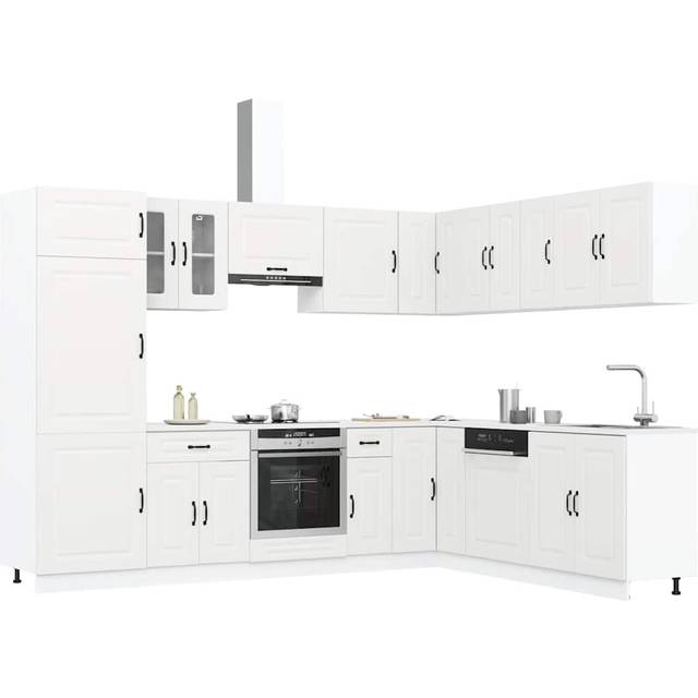 vidaXL 14 Piece Kitchen Cabinet Set Kalmar White Engineered Wood