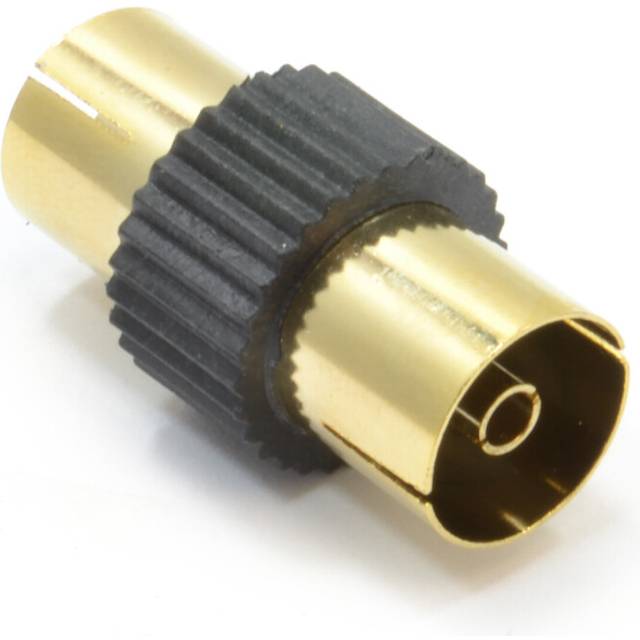 kenable TV Freeview RF Aerial Cable Joiner Female to Female Coupler GOLD BLACK