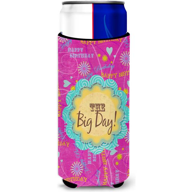 Happy Birthday The Big Day Pink Ultra Beverage Insulators for slim cans SB3002MUK