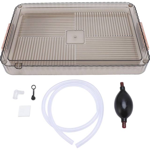 Drainage Tea Tray Plastic Large Capacity Multipurpose Transparent Serving Tray with Handles for