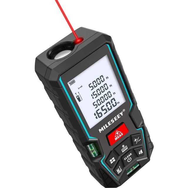 Laser measure device 50m, laser distance meter with 2 spirit level bubbles, ±2m