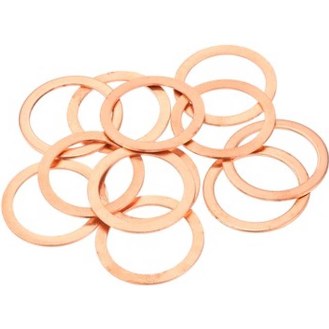12 Pcs Flat Copper Washers 21x27x1mm Copper Flat Sealing Ring Washers