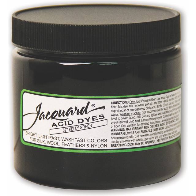 Jacquard Acid Dye - Kelly Green - 8 Oz Net Wt - Acid Dye for Wool - Si