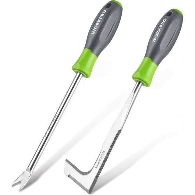 Weed Remover Tool 2-Piece with Plastic Handle, Weeding Garden Tools for Gardening with Serrated Edge, Weed Puller for Removing Moss and Weeds, Weeding