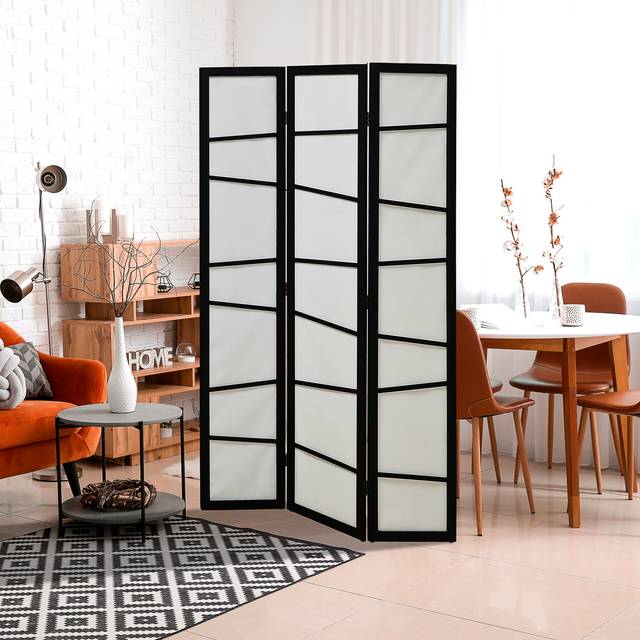 TEMU 3 Panel Room Divider, Wooden Folding Privacy Screen, Freestanding Wall Partition Separator For Bedroom, White