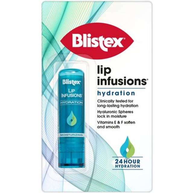 Blistex lip infusions hydration lip balm, with vitamin e and f, pack of 12