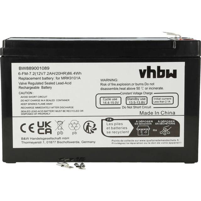 Vhbw - 1x Battery Replacement for yuasa NP7-12 for ups (7200 mAh, 12 v, agm)