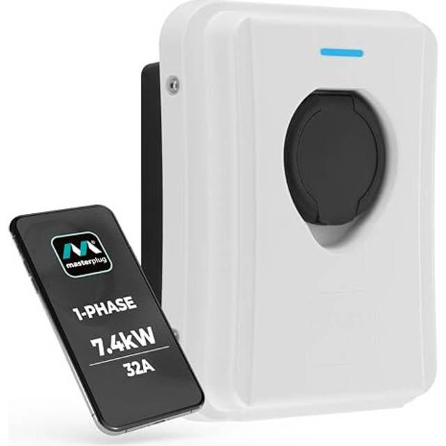 Masterplug Type 2 7.4kW EV Charger - White