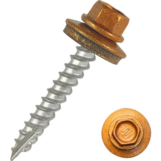 EAGLE 1 Metal Roofing Screws #10 - Painted Hex Head Self-Tapping Screws with EDPM Rubber Washer for Metal to Wood  Vinyl  Small Sheet Metal - Free Mag