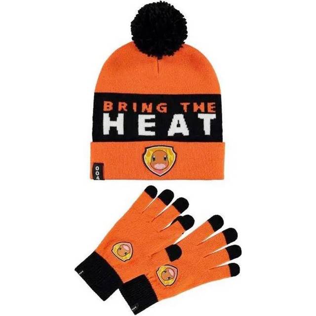 POKEMON Charizard Bring the Heat Beanie Knitted Gloves Giftset - Orange
