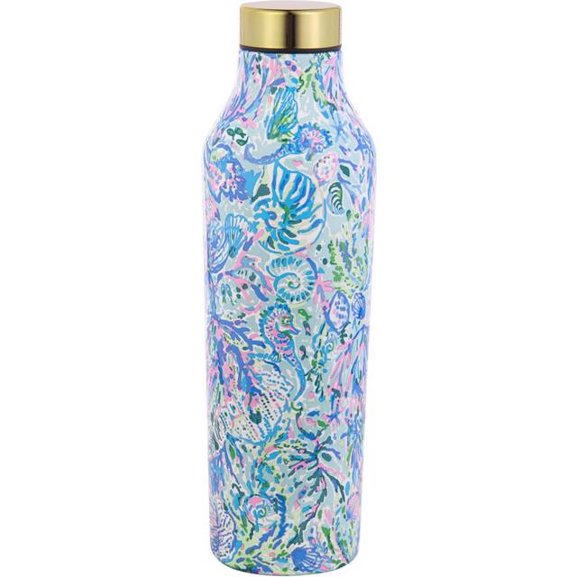 Lilly Pulitzer Stainless Steel Water Bottle  18 Oz Metal Water Bottle  Double Wall Insulated Tumbler with Lid  Soleil It On Me