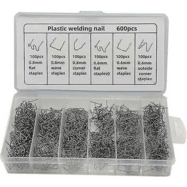 (As show, One size) 600pcs Plastic Repair Machine Welding Hot Stapler Bumper Fender Welder Staples Kit()-D