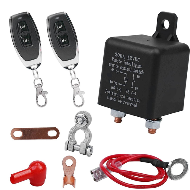 Remote Battery Disconnect Switch, 12V 200A Dual Remote Control Switch
