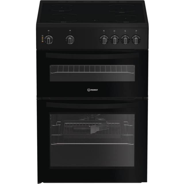 INDESIT IDE6VMB 60 cm Electric Ceramic Cooker - Black, Black