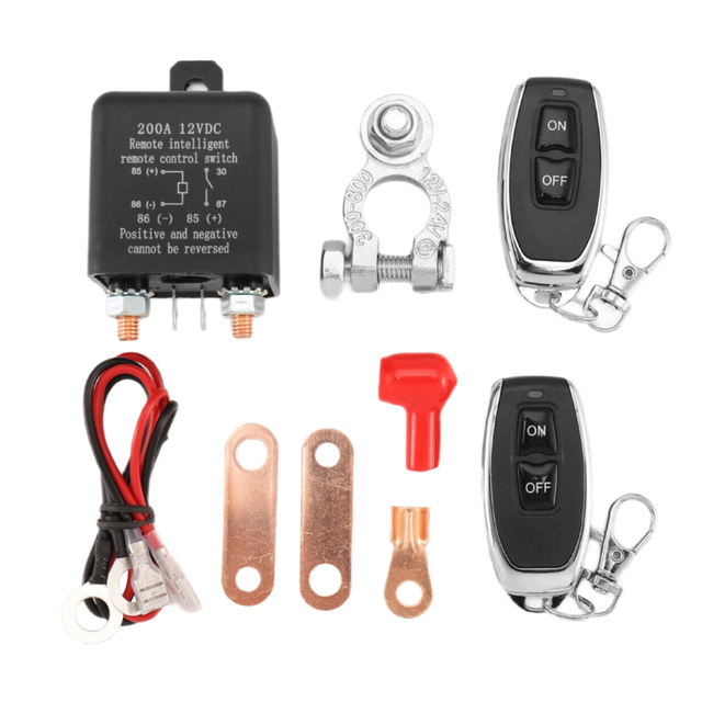Remote Battery Disconnect Switch, Wireless Control 12V 200A Dual Switch