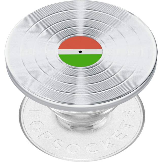 PopSockets - Backspin Aluminum 45rpm Silver Adhesive PopGrip