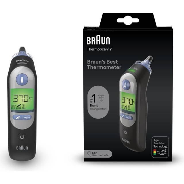 Braun ThermoScan 7 Ear thermometer - Age Precision Technology - Colour-coded Digital Display - Baby and Infant Friendly - #1 Brand among doctors(1)