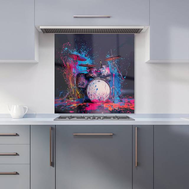 Warren Reed - Designer Drumbeat Colours Kitchen Splashback W600Mm X H600Mm, Multi