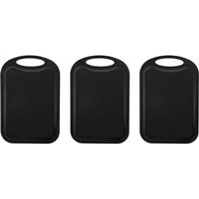 Tlily - 3X Plastic Chopping Block Meat Vegetable Cutting Board Non-Slip Anti Overflow with Hang Hole Chopping Board Black