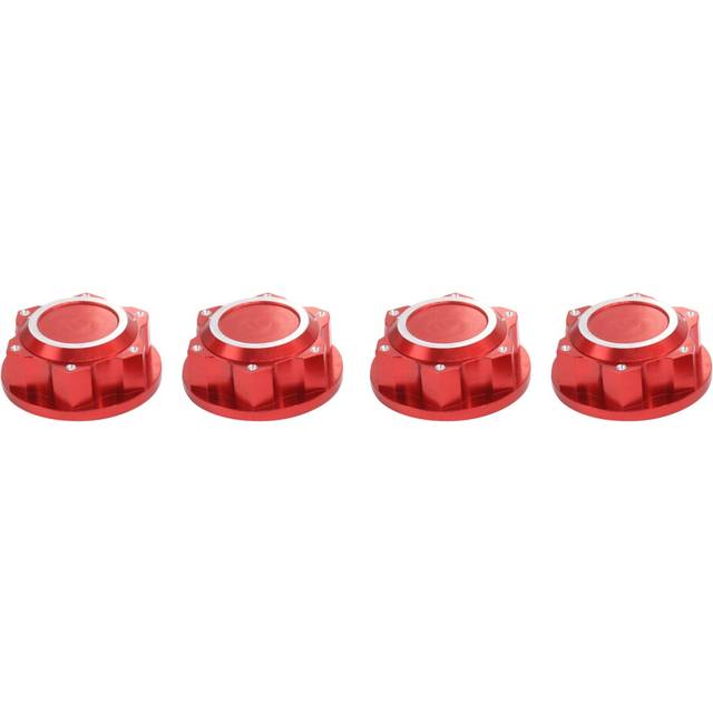 4Pcs Aluminum 24mm Hex Wheel Nuts Hub Cover Dustproof Anti-Skid for Arrma 1/5 KRATON 8S OUTCAST RC Car,Red