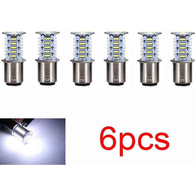 (6pcs white) Motorcycle Brake Light LED Bulb Flasher 12V Flashing Turn Indicator Brake