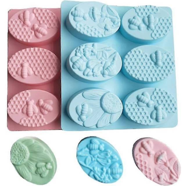 (As show, One size) DIY Handmade Soap Mold Oval Honeycomb Silicone Mold Handmade Soap Mold Supplies Classic Handmade Si