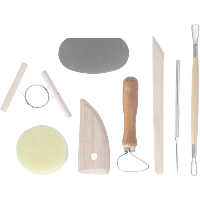 Pottery Tool Kit 8 Piece Double Sided Wooden Handles Pottery Clay Tools for Carving Shaping