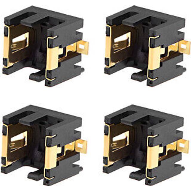 4 Pcs Ag13/lr44 Horizontal Coin Button Battery Holder Black Container Case
