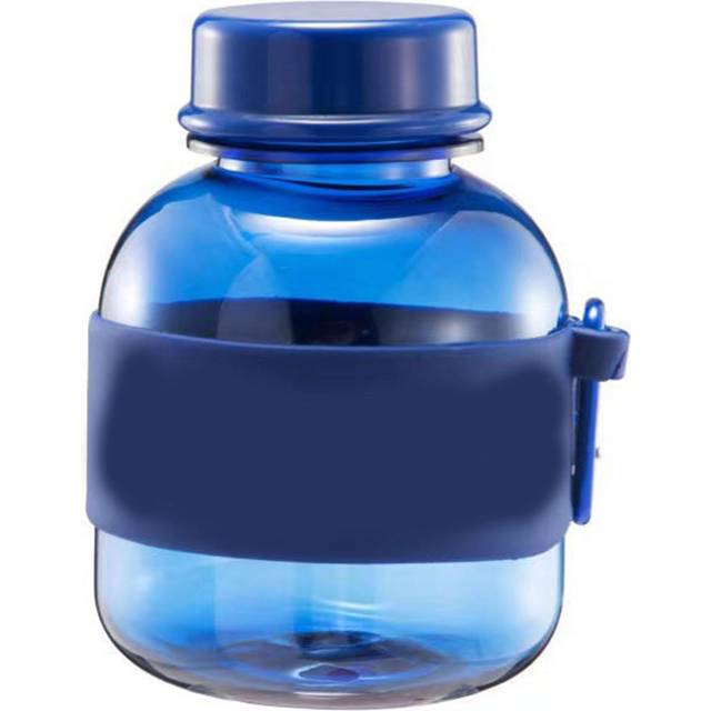 Cute Water Bottle Cartoon Design PC 350ml Capacity Reusable Drinking Water Bottl with Carabiner for Blue