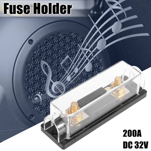 Black 200 amp anl fuse with in-line holder protection for car audio video stereo