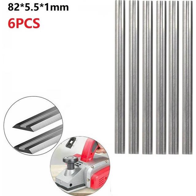 6pcs Planer Blades Carbon Steel Planers For MKA 82mm Reversible Wood Planer Knives Woodworking Tool 82X5.5X1.1mm