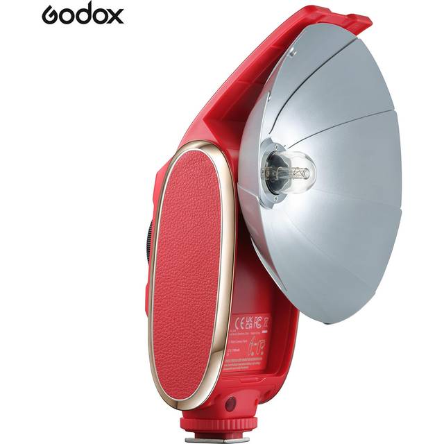 Godox Lux Senior Retrokamerablixt GN14 Färgtemperatur 6000K Auto & Manuell blixtlägen 11-164 röd
