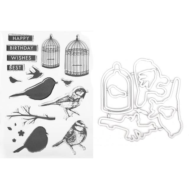 TPR Transparent Seal DIY Scrapbook Card Making Photo Album Decoration Bird and Birdcage