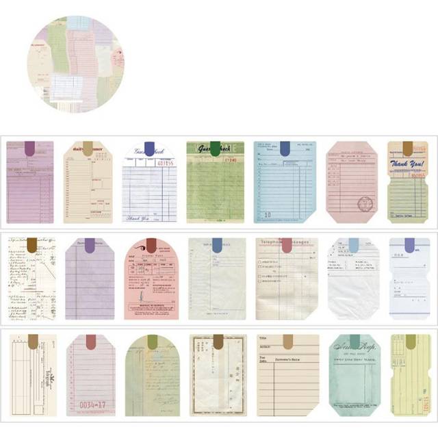Vintage Scrapbook Roll On Stickers Tape DIY Junk Journal Scrapbooking Accessories Supplies Labels
