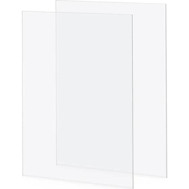 2 Pack 42 x 29 cm Clear Plastic Acrylic Sheet 2mm Thick, Clear Acrylic Sheet A3 Transparent Plastic Sheet Plexiglass Panels for Househld Decoration,
